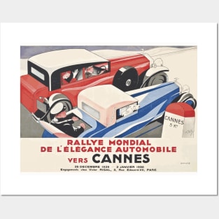 1929 World Rallye of Elegant Automobiles, Cannes France - Vintage Poster Design Posters and Art